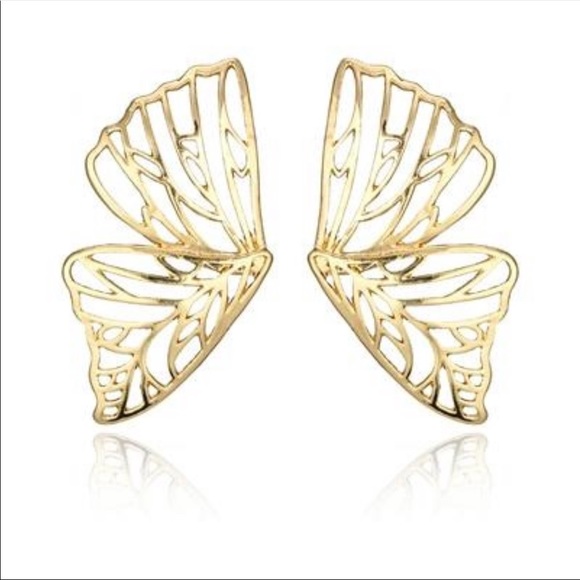 Butterfly earrings gold plated - Picture 2 of 5